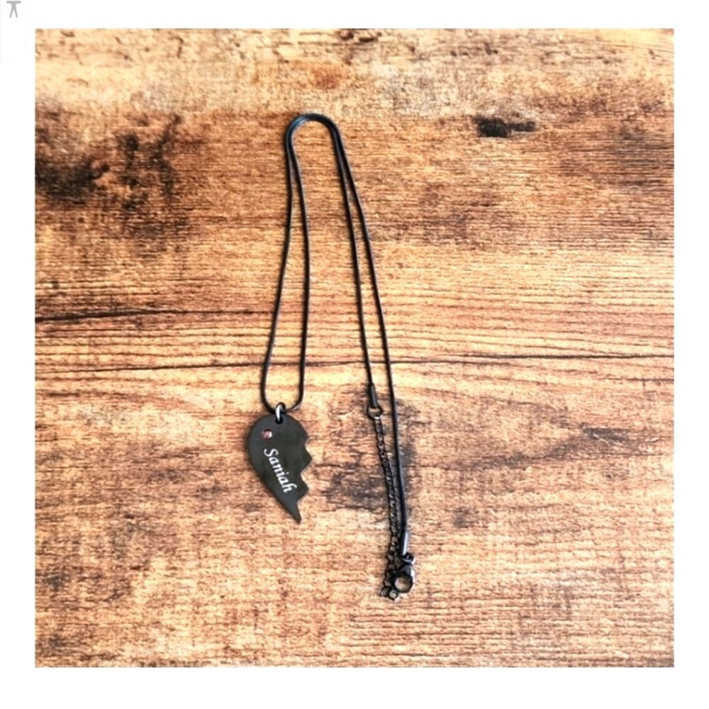 3 for $18 SANIAH Black Metal Name Half Heart Necklace NWOT